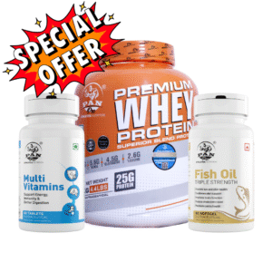PAN Whey Protein 2kg + Multivitamin + Fish Oil Combo – Triple Power Wellness Pack – ₹4499 Only