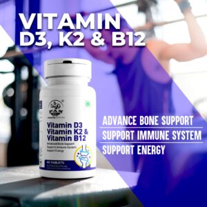 PAN Vitamin D3, K2 & B12 – Advanced Bone & Immune Support – 60 Tablets