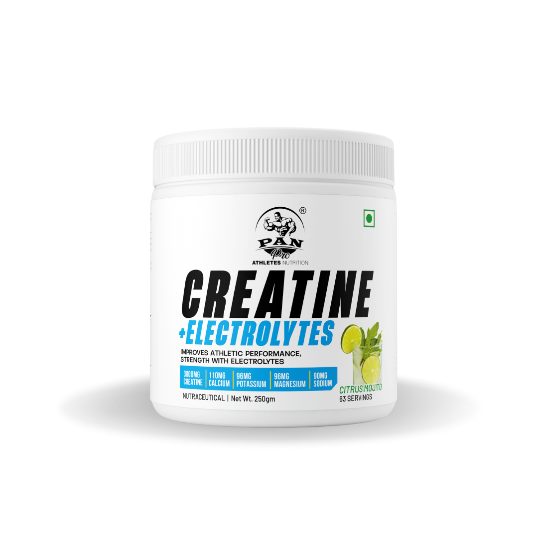 PAN Creatine Electrolytes – 250g (63 Servings) | Creatine with Calcium, Potassium, Magnesium & Sodium for Strength & Performance