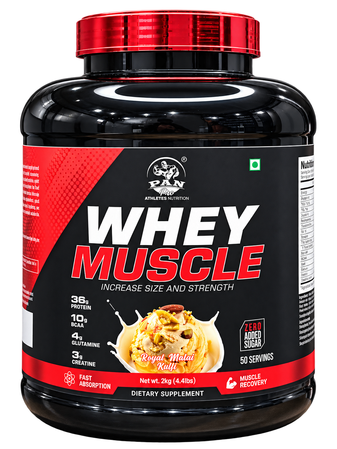 Pan Muscle Whey Protein 2Kg Malai Kulfi